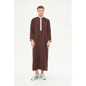 Moroccan Long Sleeve Thobe - Brown