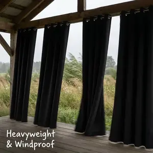 4 Panels Solid Blackout Curtains ( Light Blocking, Grommet Top, 52"W) – Thermal Insulated & Soundproof Drapes for Living Room, Bedroom & Home Office