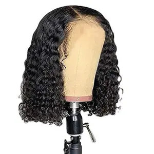 Curly Bob Wig, Upgrade Rose Net Wigs Soft Breathable Reusable Nontangled Brazilian Wig Adjustable Size (14 inches)