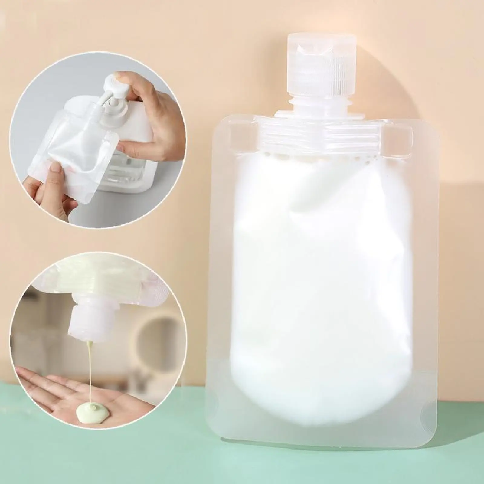 12 Pack Refillable Squeeze Pouches, 50ml Lightweight & Leak Proof Travel Containers for Skincare, Shampoo, and Lotion, 12 Counts, Drip-Drip Screw Cap, 24 Months, Home Parties, Makeup Bags & Organizers, Multi-Pack, None, Safe Plastic, Travel Use