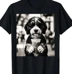 Bernedoodle Iced Coffee Photo Funny Dog Lover Art T-Shirt E3U