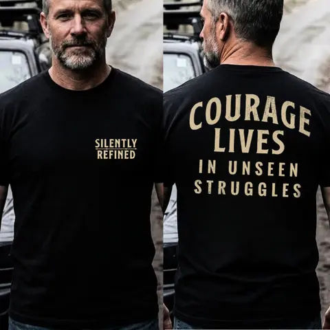 Mental Health Awareness Shirt "Courage Lives In Unseen Struggles", Veteran Tactical Shirt, Veteran Motivational Gift