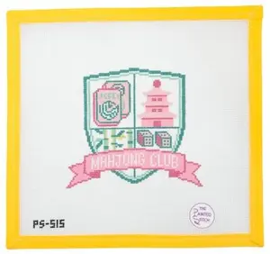 Mahjong Crest Needlepoint Canvas 18 Mesh