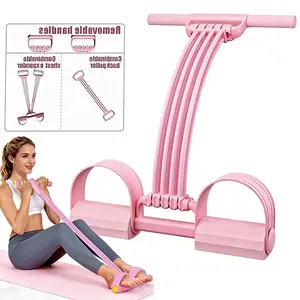 3-in-1 Multifunction Pedal Resistance Band Elastic Pull Rope, Home Gym Fitness Equipment for Full-Body Workout, Abdomen, Waist, Arm & Leg Training, Perfect for Sit-ups, Yoga, Pilates & Body Shaping