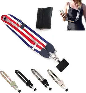 Phone Strap With Zippered Pouch, Clip And Go Strap for Phone With Wallet Crossbody