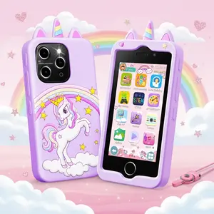 EFFUN Kids Phone for Princess, 4.0" Touchscreen Toddler Smartphone with Online Viewing & Extra-Large Triple Camera, Music & Puzzle Games, Birthday Gift for Kids Ages 3-9, Purple Children's Travel Toy