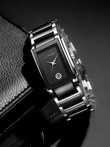 Men's Analog Quartz Watch, Stainless Steel Strap, Dial, Casual Style, Perfect Gift, Daily Wear Accessory, Rectangle Face, Fashionable Waterproof Watch