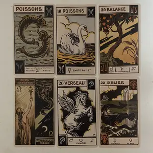 Vintage Zodiac Tarot Card Deck 48 Pcs Oracle Cards "Le Tarot Astologique" Tarot Cards