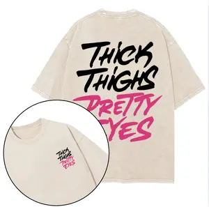 Thick Thighs Pretty Eyes T-Shirt, Gym Shirt, Graphic Gym Shirt,, Short sleeve Casual Top Womenswear