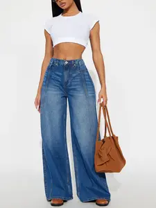 She Seams Stellar Wide Leg Jeans - Medium Wash