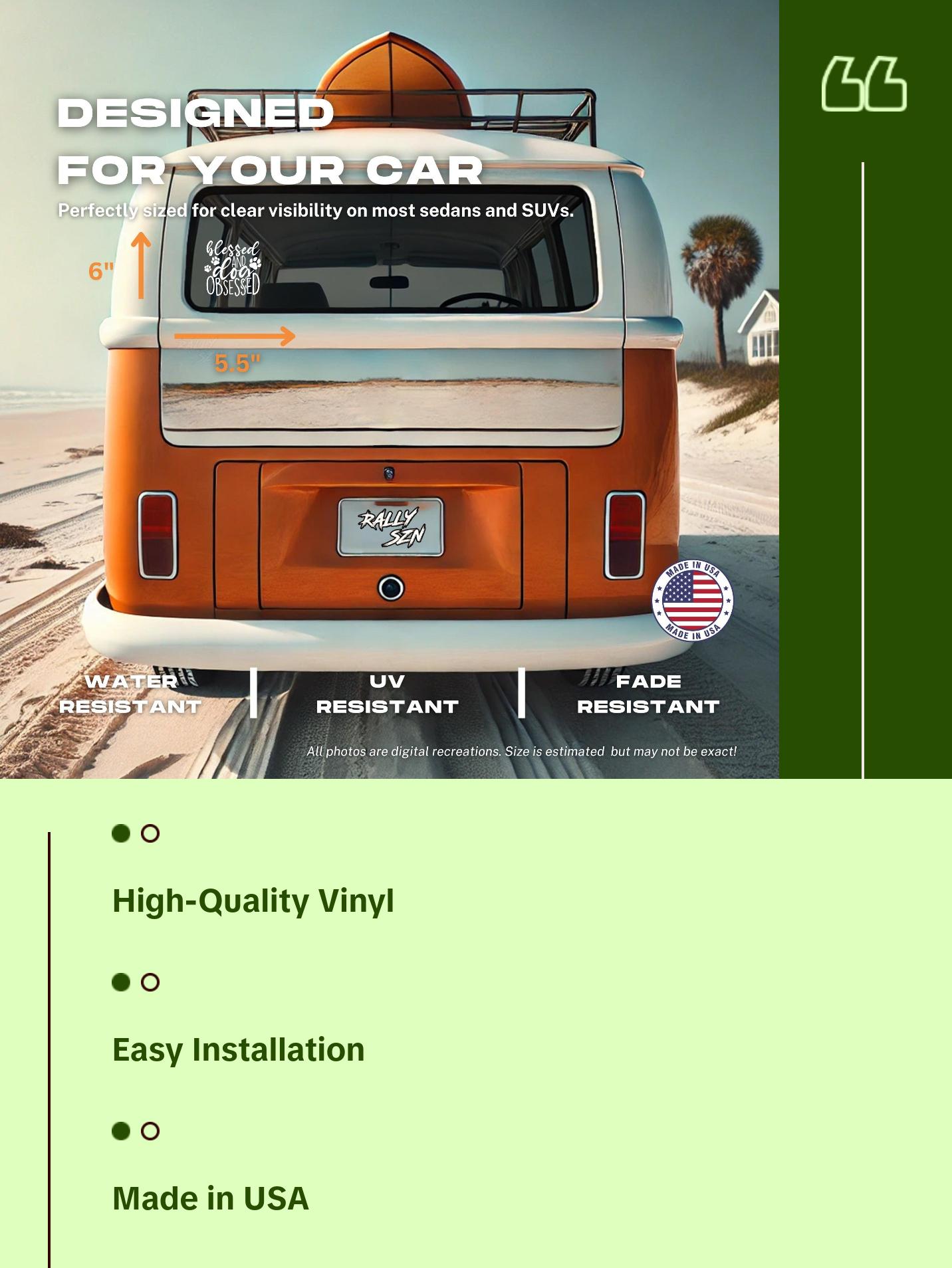 Blessed and Dog Obsessed – Pet Car Decal Sticker