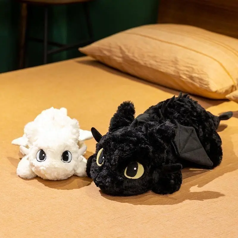 Toothless Night Fury Plush Toy Anime Light Fury Stuffed Adorably How To Train Your Dragon Peluche Anime Room Decor Gift for Fans