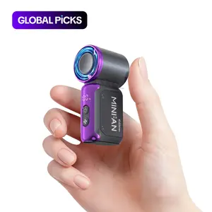 Mini Portable Fan, Handheld Mini Fan, USB Rechargeable Mini Personal, Multifunctional Fan, Wearable Fan, LED Display Fan, Pocket Design for Travel/Summer/Concerts/Lash, USB Charging Fan, Gifts for Women #GLOBAL PICKS
