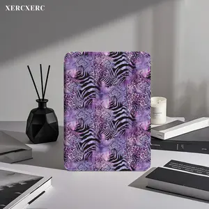 Purple Animal (Leopard & Zebra) & Lace Pattern Fall iPad Case, 9th/10th/11th Generation, iPad Air 11inch, iPad A16 Case, with PU Flip + TPU Soft Shell, 3 - Fold Stand, Pen Slot, Shockproof, Auto Wake/Sleep for Back to School, Gift
