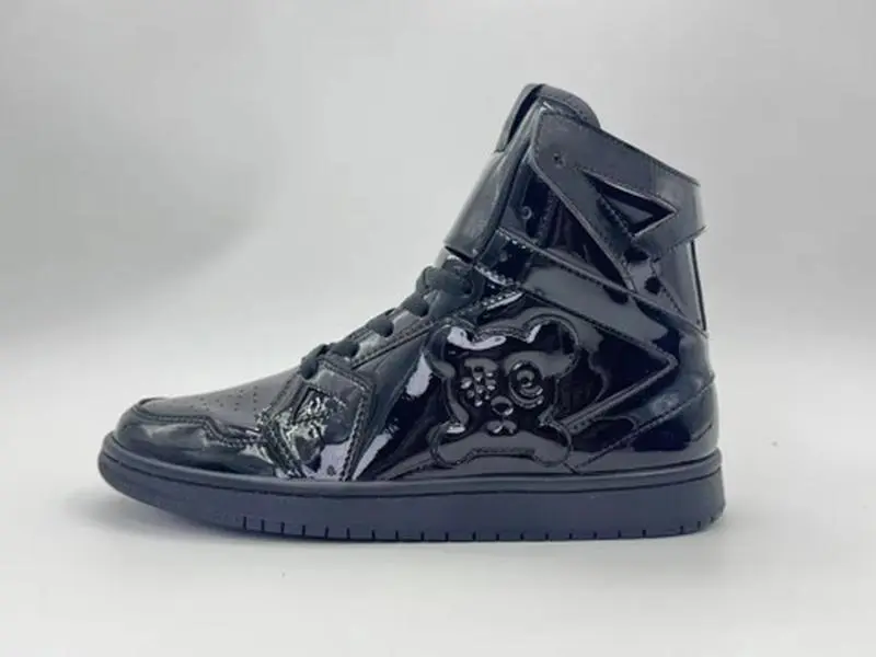VYRON Blackouts All-Black Patent Leather High-Top Sneakers VYRON Blackouts All-Black Patent Leather High-Top Sneakers