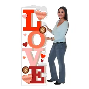 VictoryStore 5'8" Giant Life-Sized Valentine's Day Greeting Card with Envelope - Durable Corrugated Plastic, Vibrant Love-Focused Office Stationery for Computers & Office Equipment