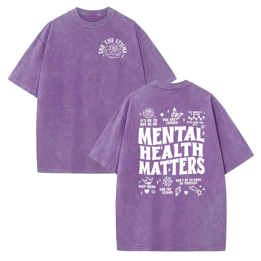 Mental Health Matters" T-Shirt, Positive Affirmation Double-Sided Tee