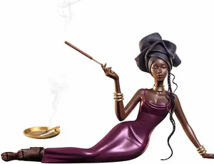 Handcrafted Ceramic Aroma Statue, Ceramic Diffuser with Attached Ash Tray, Designed Specifically for Placing Aromatherapy Sticks, Vintage Women Figurines for Bedroom, Gift(F)