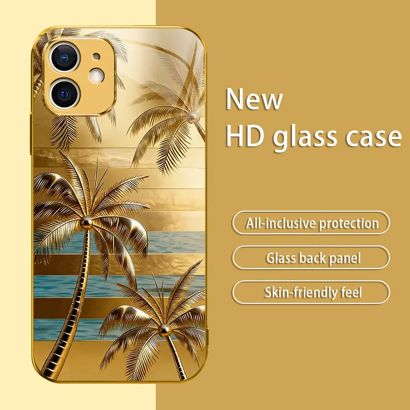 Suitable for [iPhone 12 Mini] high-end phone case🥰,Only Summer Vibes! Sunset Beach Palm Tree Case, Tropical Vacation Aesthetic Cover, Must-Have Travel Accessory 2026 952