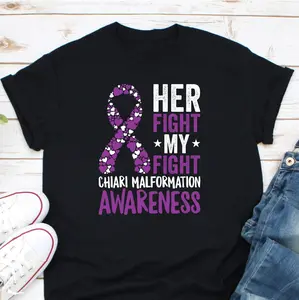 Her Fight Is My Fight Shirt Chiari Malformation Awareness Shirt Purple Ribbon Shirt Chiari Warrior Shirt Chiari Decompression Surgery WChiarMalfo