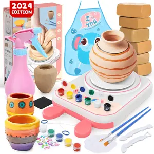 Pottery Wheel for  Art Crafts Kits for  Ages 6-8 9-12 Clay Sculpting Tools & Painting Kit,Birthday Thanksgiving Christmas  Girls Toys 8-10,DIY Kits Clay Maker for Beginners