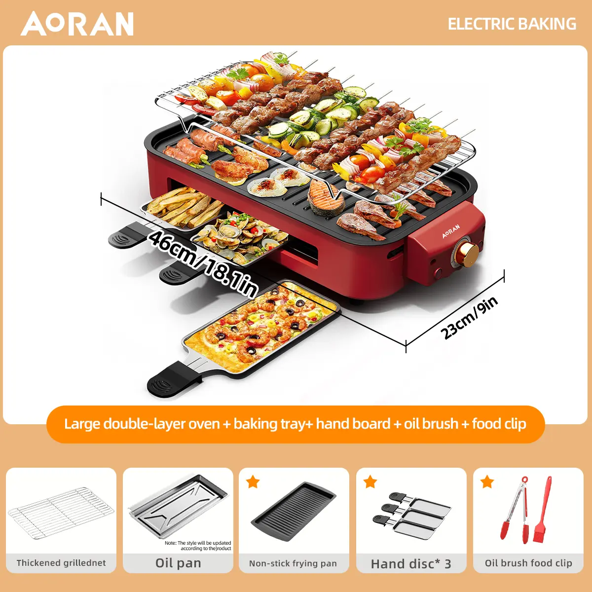 Red (with food clip and 3 hand plates)