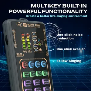 US X55 Pro Portable Mixer with Built-in Microphone 2 Effects 4 Voice Changers 64 Tones Bluetooth 5.0 800mAh Battery for Gaming Singing Podcasting Audio Rechargeable Protection Smartphone Speakers