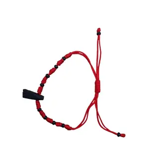 Pulso Hilo rojo / Manita azabache y nudo franciscano graduable para bebe