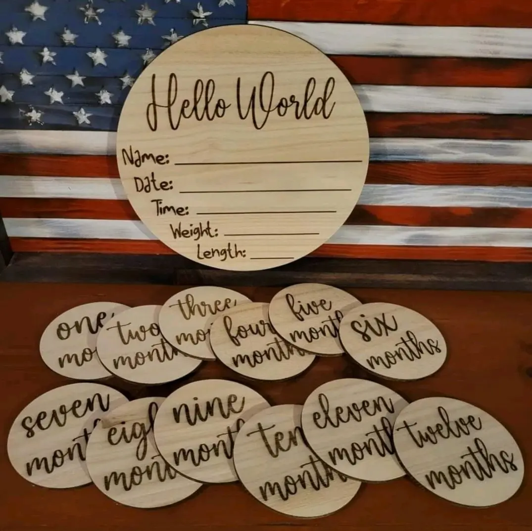 Hello World Baby Milestone Markers, Holiday's included
