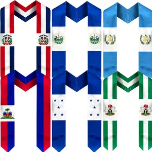 Country Pride Flag Graduation Stole Class of 2026 Roots & Culture International Student Graduation Sash Dominican El Salvador Guatemala Nigeria Stole