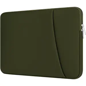 Laptop Sleeve Case with Zipper Accessory Pocket Compatible with 13 to 14 inches MacBook Air/Pro Padded  Pouch Cover Shockproof Protective for 13" to 14" Laptop/Chromebook/Tablet,Green