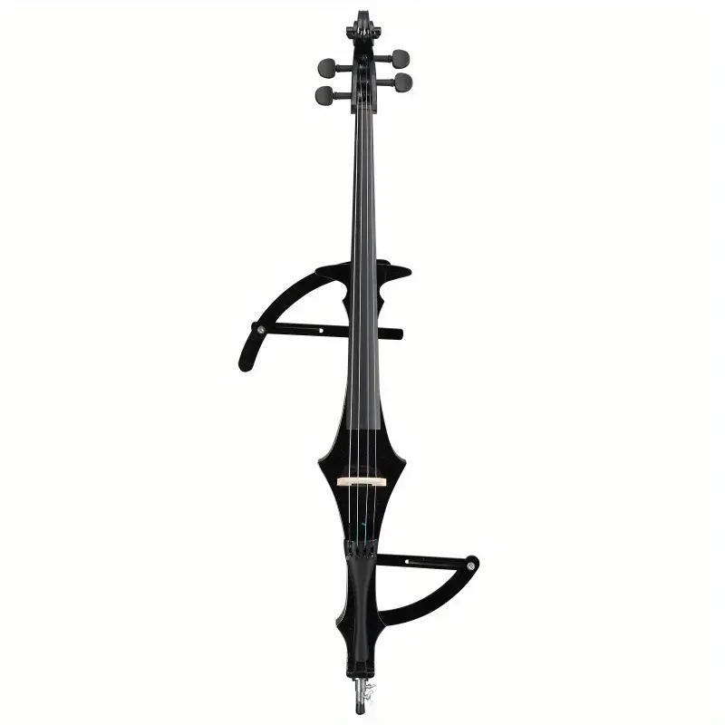 4/4 Full Size Electric Cello for Beginner/Student - Basswood, Bow, Rosin, Sturdy Bag, 9V Alkaline Battery Compatible, Aluminum Alloy Ergonomic Design, Built-in Pickup, Professional Setup, Full Rounded Singing Tone, Black/Colors, Works with Amplifiers