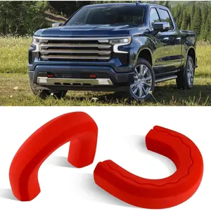 Tow Hook Cover Silicone Protecting Covers Tow Accessories Compatible with Chevrolet Silverado 1500 Accessories 2007-2025 (Red)