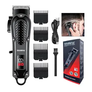 Men's professional hair clipper, electric shaver, sideburns trimmer, USB charging, LCD digital display, grooming tools