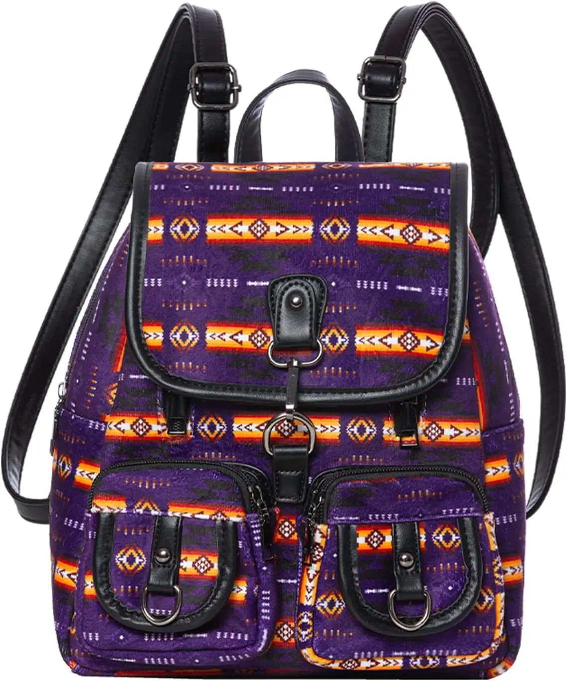 Nu Trendz Women's Southwest Aztec Cotton Mini Backpack, Small Casual Purse for School & Travel with Multiple Pockets, Backpacks For School