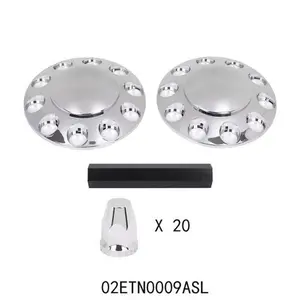 Front Silver 33mm Nut Covers Wheel Covers Hub Axle Semi Truck Plastic ABS Pair