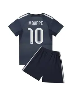 Kids' Breathable Sports Set, Boys & Girls Football, MBAPPE Christmas Gift, Training Clothes, Casual Short Sleeve & Shorts