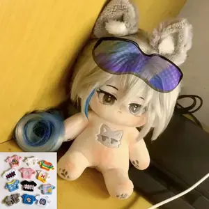 20cm Game Honkai: Star Rail Silver Wolf Handsome Cosplay Plush Doll Toys Customization Figure Body Soft Dress Up Xmas Gifts
