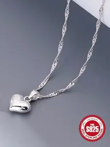 Adjustable Stretch Heart Pendant Necklace for Women, Hypoallergenic, Simple Elegance Sweater Chain, Perfect Valentine's Day Gift