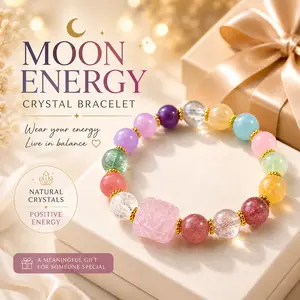 Original Design Multi-Color Natural Gemstone Bracelet | Premium Mixed Crystal Beaded Jewelry | Vibrant Rainbow Aesthetic Strand Bracelet | Handcrafted Luxury Gift for Her
