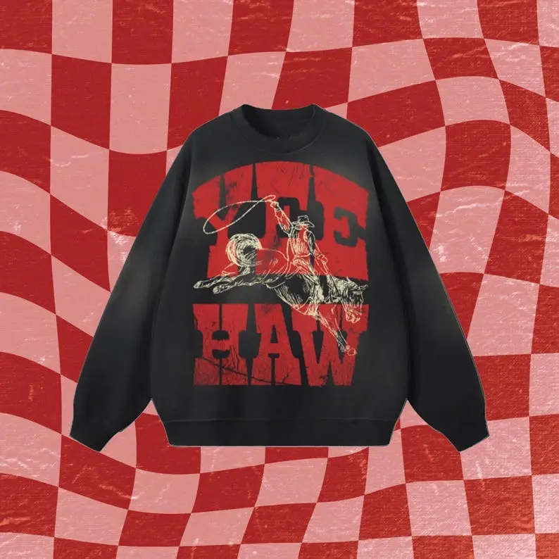 [Sale Off Up To 50%] WESTERN STREETWEAR SWEATSHIRT Cowboy Sweatshirt Rodeo Western Apparel Funky Cowgirl Crewneck