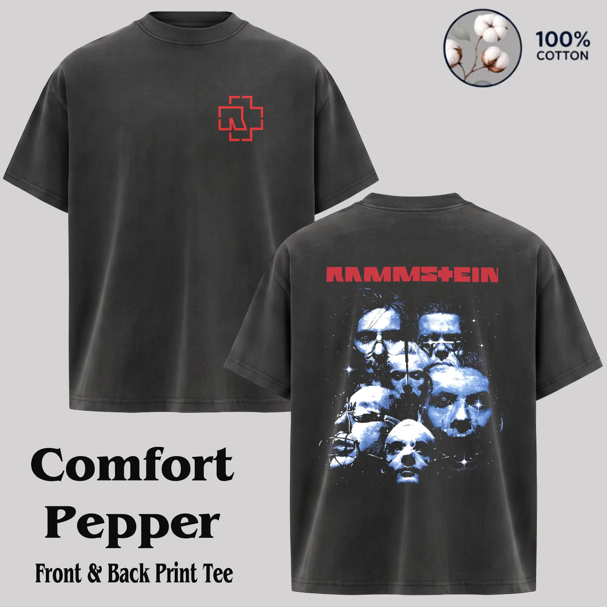Vintage Rammstein Band Rare Wasde tee & Hoodie, Gift for band fans, Men's and women's round neck cotton casual T-shirt, Beautiful graphic T-shirt Top Womenswear Breathable Everyday Streetwear