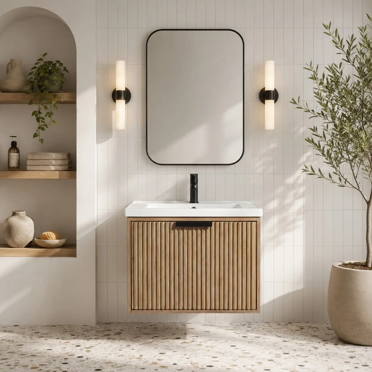 San Diego 24" Floating Bathroom Vanity Weathered Fir