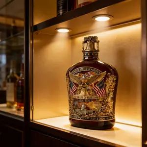 Father's Day Whiskey Bottle Gift, American Traditional Home Bar Decor, 250th Anniversary Commemorative Item, 1776-2026 Memorial Present