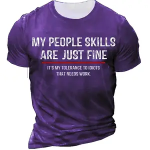 Funny Letter Graphic T-Shirt for Men | 3D Print Vintage Streetwear Tee | Casual O-Neck Short Sleeve Apparel