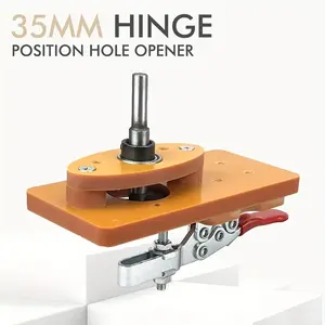 35mm Hinge Jig Set, Invisible Drilling Guide Kit, Door Cabinet Hole Punch Locator, Drill Guides Compatible, Easy Installation