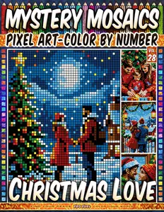 Christmas Love - Mystery Mosaic Color by Number - Vol. 28: 50 Designs in Pixel Art - Warm Holiday Scenes Filled With Joy