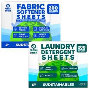Fabric Softener Sheets for Washer bundle with 100 Sheets Laundry Detergent Sheets Fresh Linen