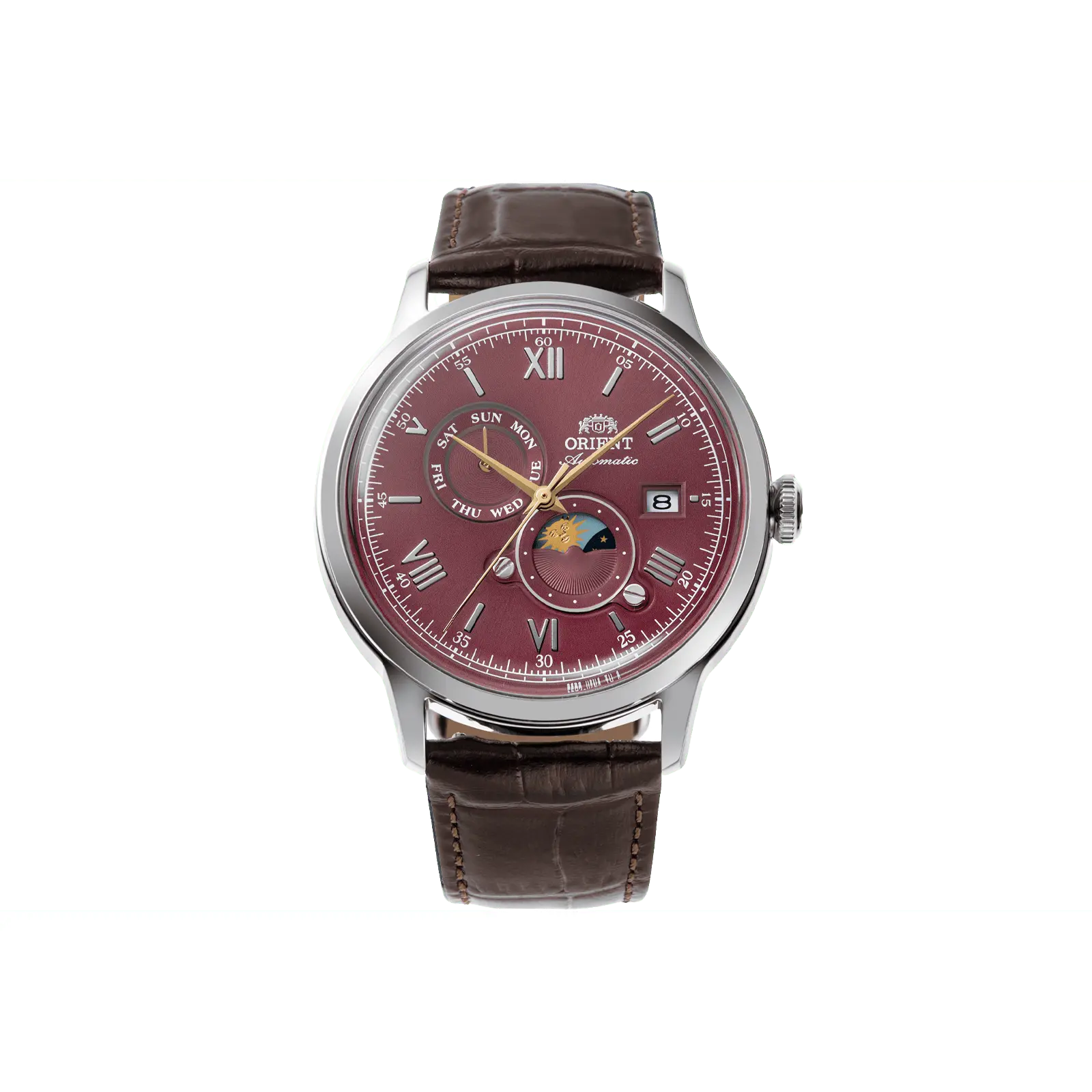 Orient Bambino Version 9 Men's Automatic Dress Watch - 41.5mm Stainless Steel Case, Red Business Round Dial, Elegant High Quality Automatic Water-Resistant Men's Fashion Watch, Automatic Watches, Stainless Steel Wristwatch