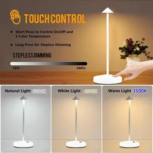 Modern Luxury Charging Table Light, Touch Control 3 Color Temperatures, Portable USB LED Light, Suitable for Bedroom Bar Restaurant